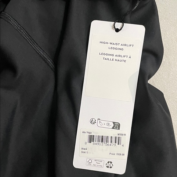 Alo Yoga NWT High Waisted Airlift Leggings in Black Size L - Picture 9 of 10